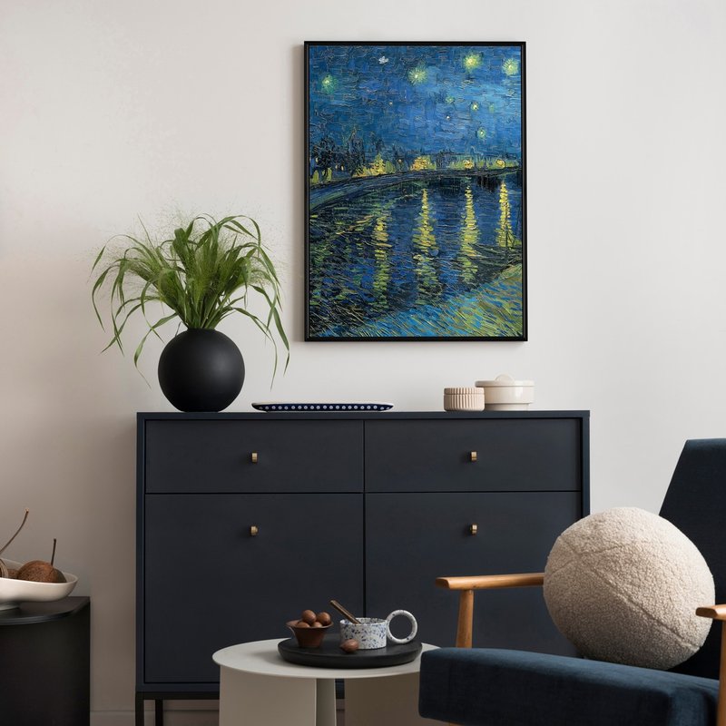 梵谷_隆河上的星夜I -  梵谷系列挂画/大师名作系列/风景挂画 - 海报/装饰画/版画 - 其他材质 蓝色