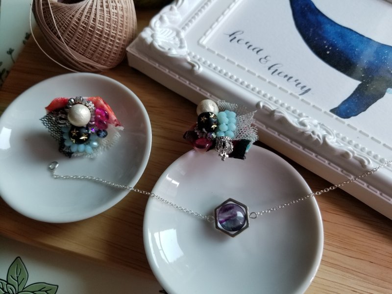 就是水晶石的手链 紫色萤石 银手链 - 手链/手环 - 宝石 紫色