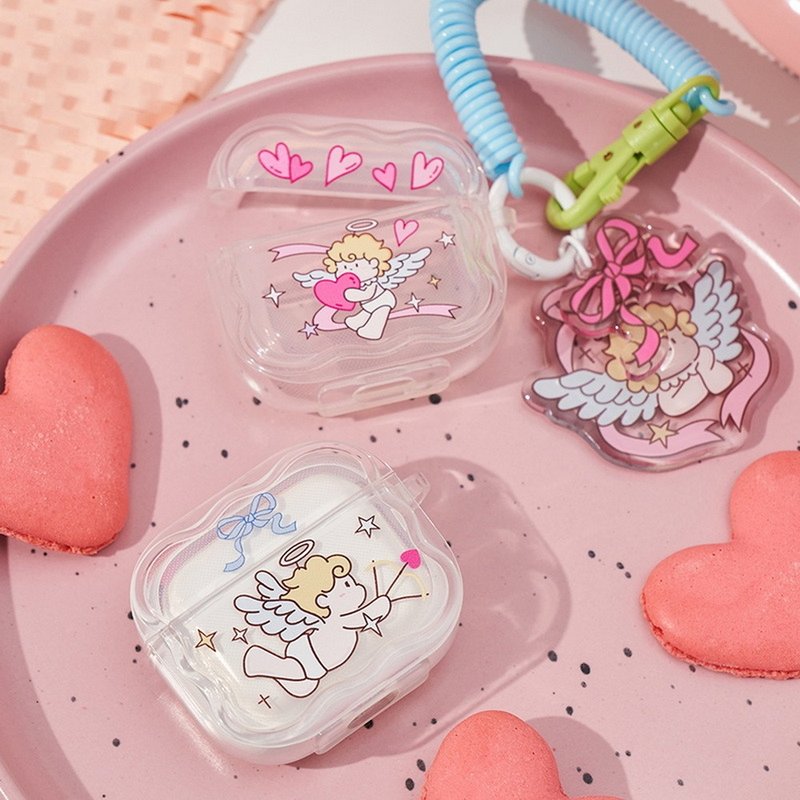 爱之丘比特AirPods耳机保护套 带挂件  透明耳机软壳 - 耳机收纳 - 其他材质 