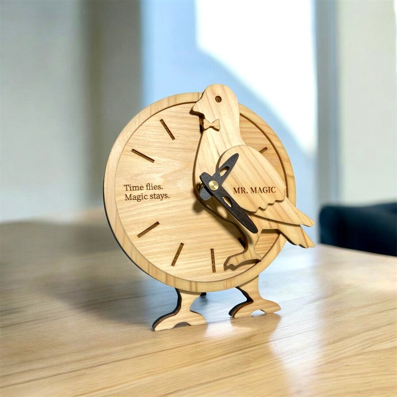 Mr. Magic 小钟鸽 木作桌钟 - 时钟/闹钟 - 木头 咖啡色