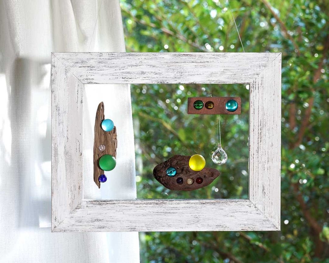 driftwood sun catcher window decoration glass ball glass ball marble wall décor natural art ２２ - 墙贴/壁贴 - 木头 咖啡色