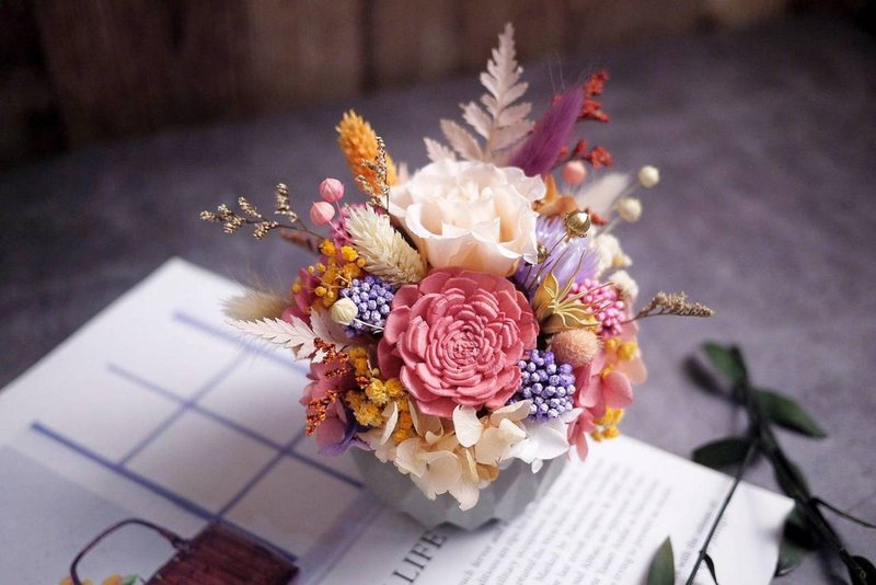 【高雄场】下班随手作 | 多棱角水泥永生花盆 - 植栽 - 植物．花 