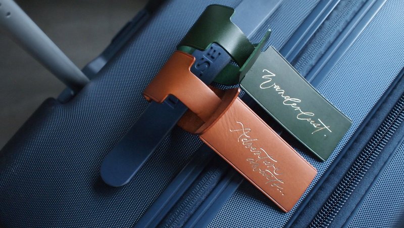 定制化西洋书法烫金皮革行李吊牌挂牌 - 行李吊牌 - 真皮 多色