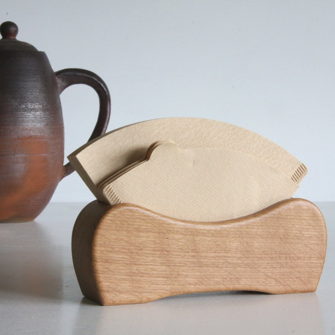 Coffee filter holder natural color, Oak Coffee filter case - 其他 - 木头 咖啡色