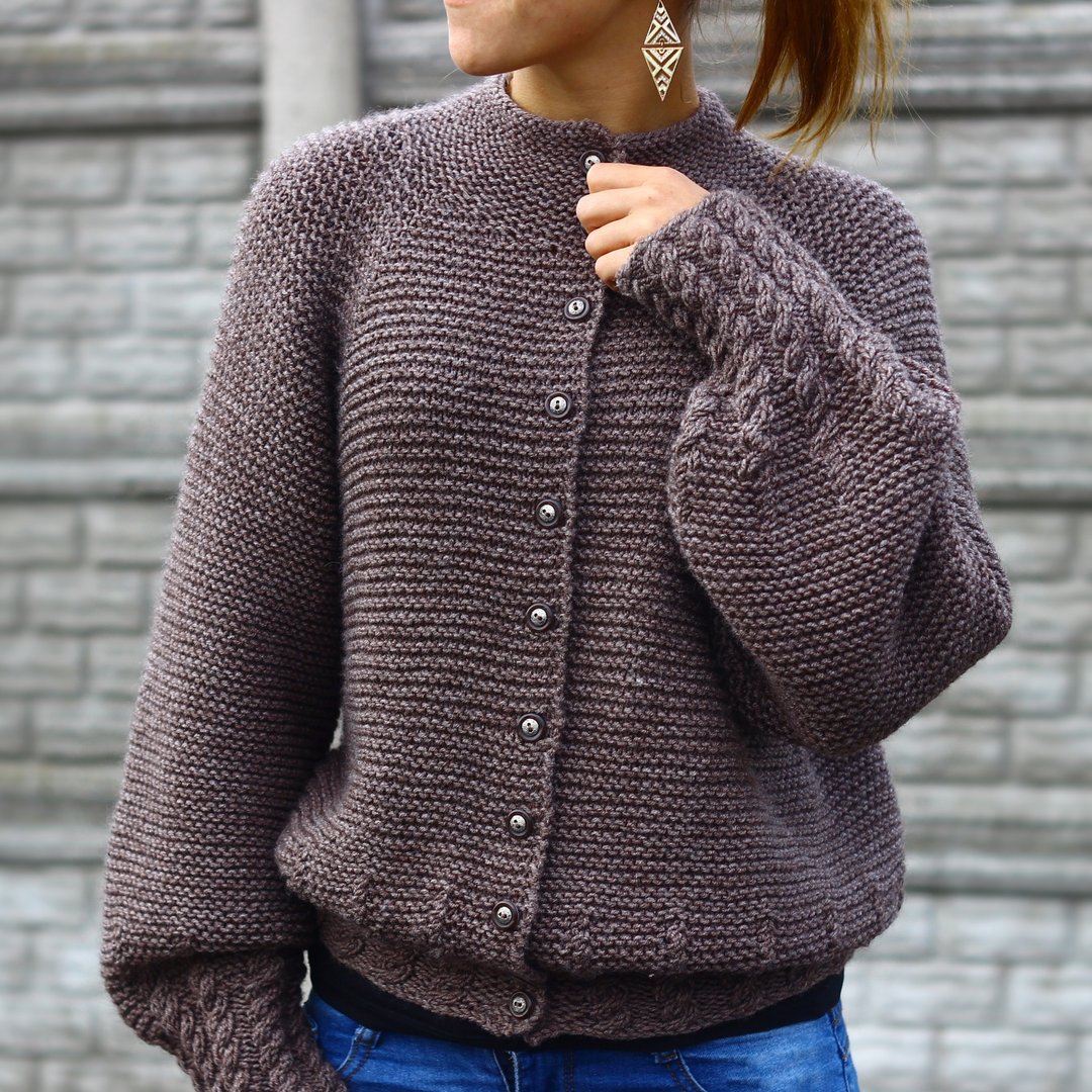 Top Down Cardigan Knitting Pattern The Mia cardigan (sizes 7/8 years up to XL) - 编织/刺绣/羊毛毡/裁缝 - 其他金属 卡其色