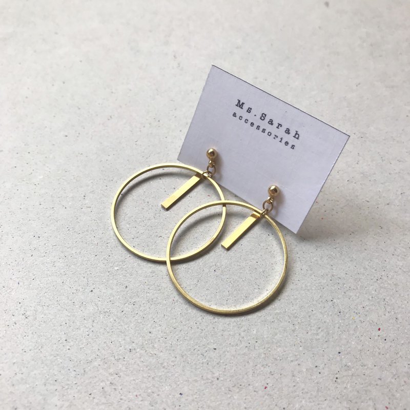 黄铜耳环_界限(可改夹) - 耳环/耳夹 - 铜/黄铜 金色