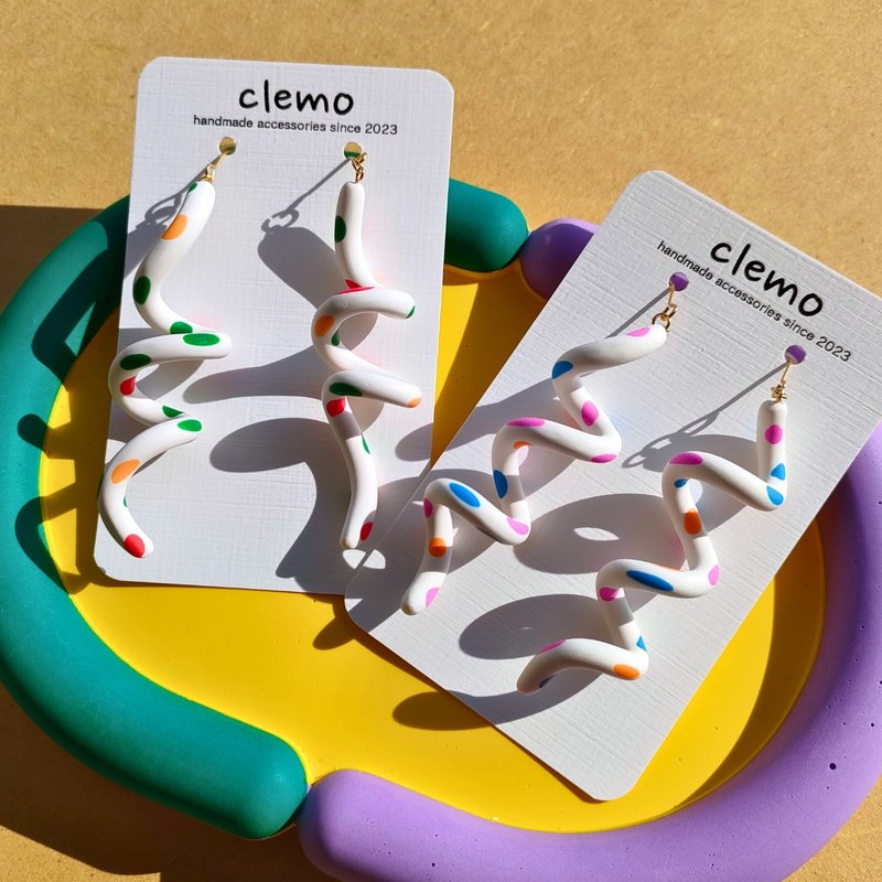 螺旋海鳗【耳环/耳夹】 - 耳环/耳夹 - 其他材质 多色