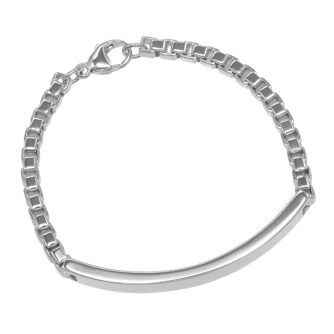 【日本直送】蒂芙尼 TIFFANY&Co. 威尼斯 ID 手链 腕围约16.2cm 纯银925 约18.2g 女仕【二手】 - 手链/手环 - 银 银色