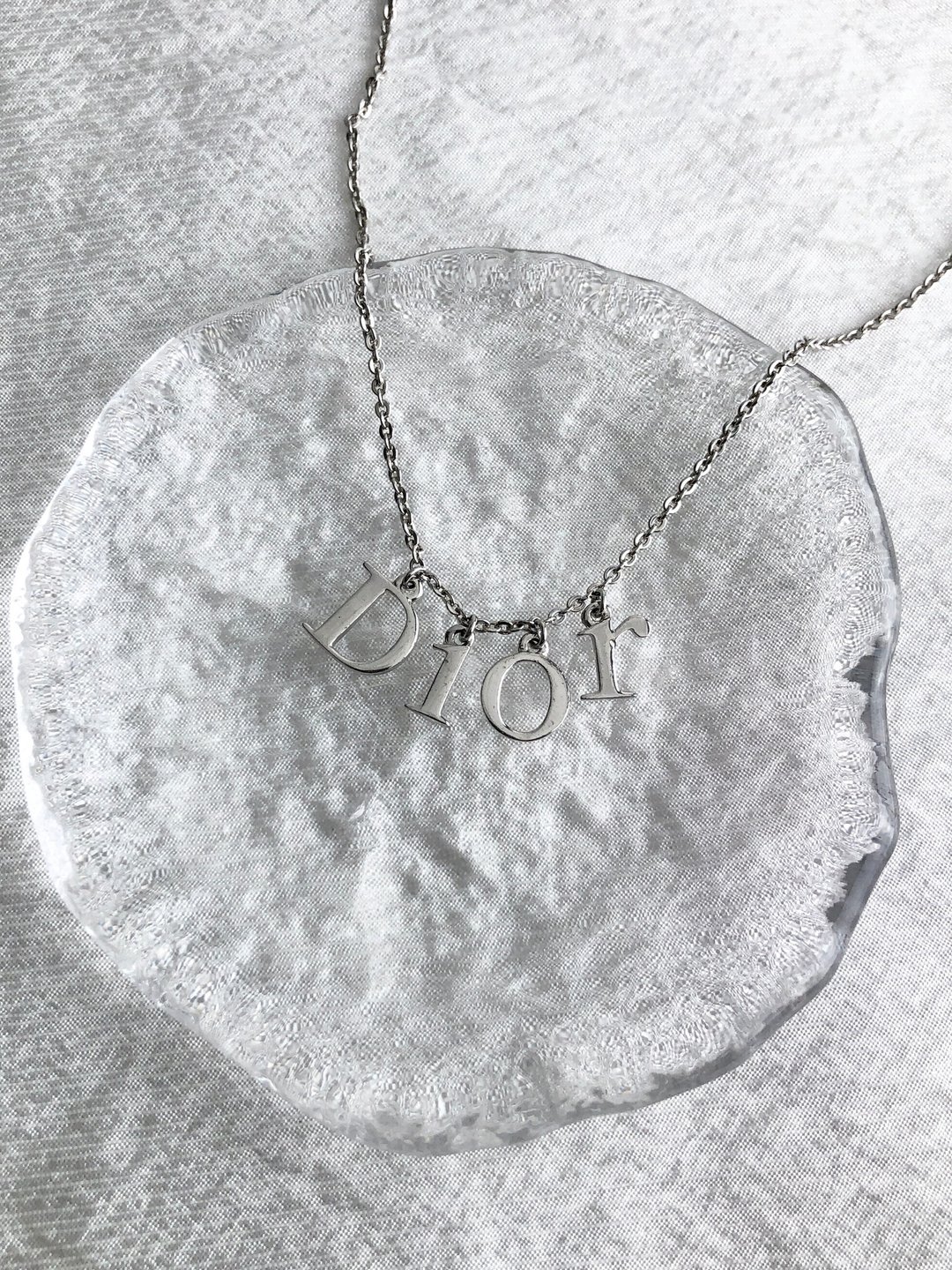 【日本直送，品牌二手包装】Christian Dior 项链银标志吊饰 复古 旧款 5dvc42 - 项链 - 其他材质 银色