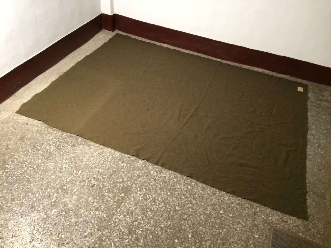老国军毯地毯羊毛毯地垫普普风野餐厅露营皮箱拼布金工业风北欧眷村乡村市集摆摊杂货zakka多肉干燥花古道具古着咖啡轻食嬉皮 - 被子/毛毯 - 羊毛 绿色