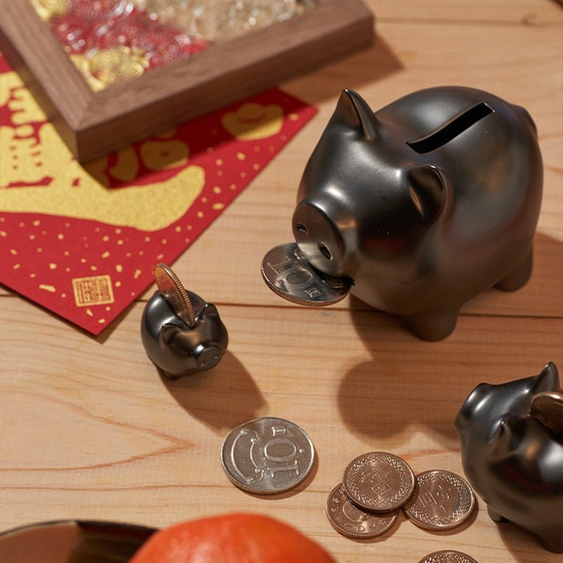 GOLDENPIG | 招财金猪 叄 雾镍黑 - 摆饰 - 贵金属 黑色