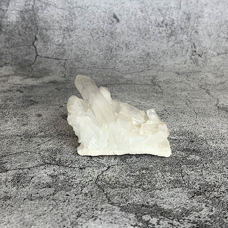 水晶簇- 白水晶原矿 办公室疗愈微景观 设备摆饰 一物一图 - 摆饰 - 宝石 透明