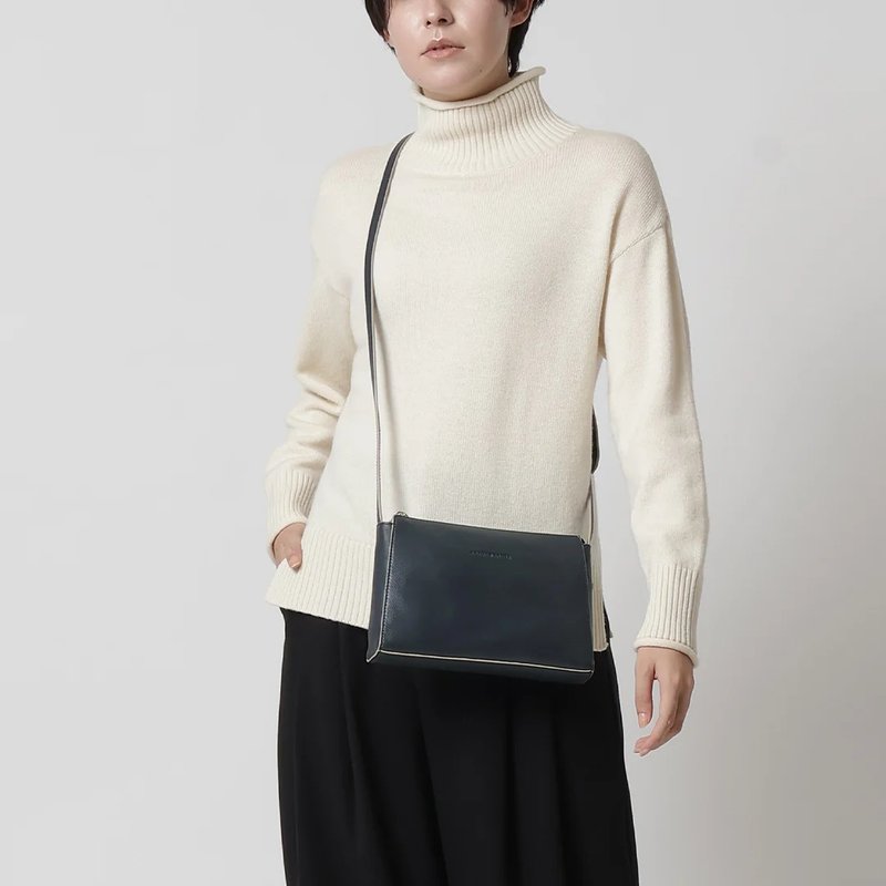 Edge color 迷你肩背包-海军蓝 - 侧背包/斜挎包 - 真皮 蓝色