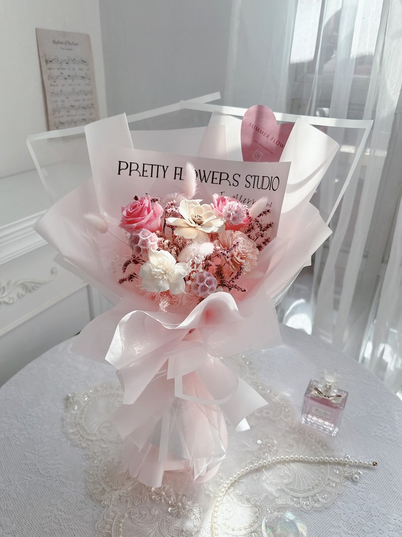 韩系永生干燥花束－粉红泡泡 - 干燥花/捧花 - 植物．花 粉红色