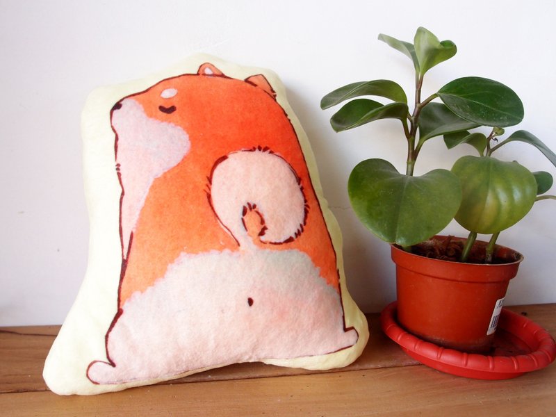 肥柴犬小抱枕 - 玩偶/公仔 - 棉．麻 