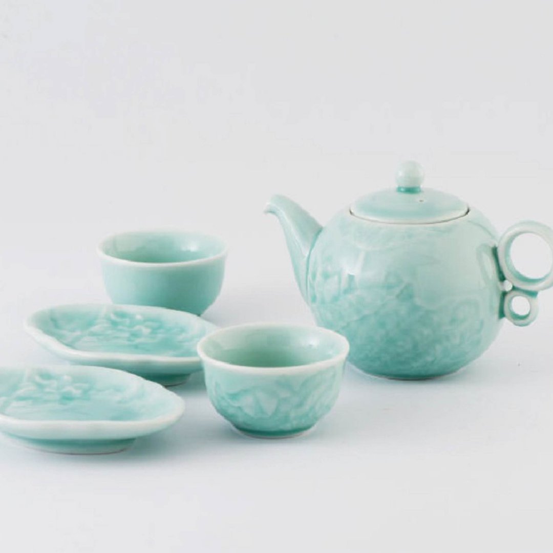 【莺歌烧】安达窑 - 雕刻圆满壶组 - 茶具/茶杯 - 瓷 