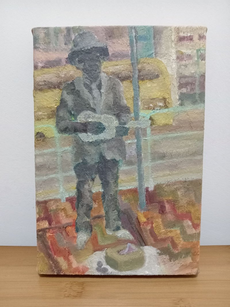 Street Artist at Fortress Hill 街头艺术家在炮台山(原作) - 海报/装饰画/版画 - 其他材质 粉红色