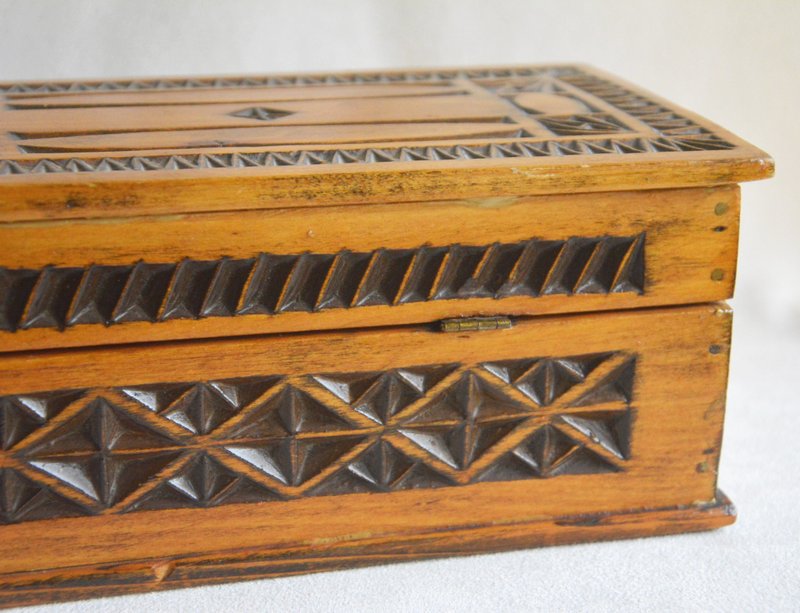 早期德国古董 木雕收纳盒 - 收纳用品 - 木头 咖啡色