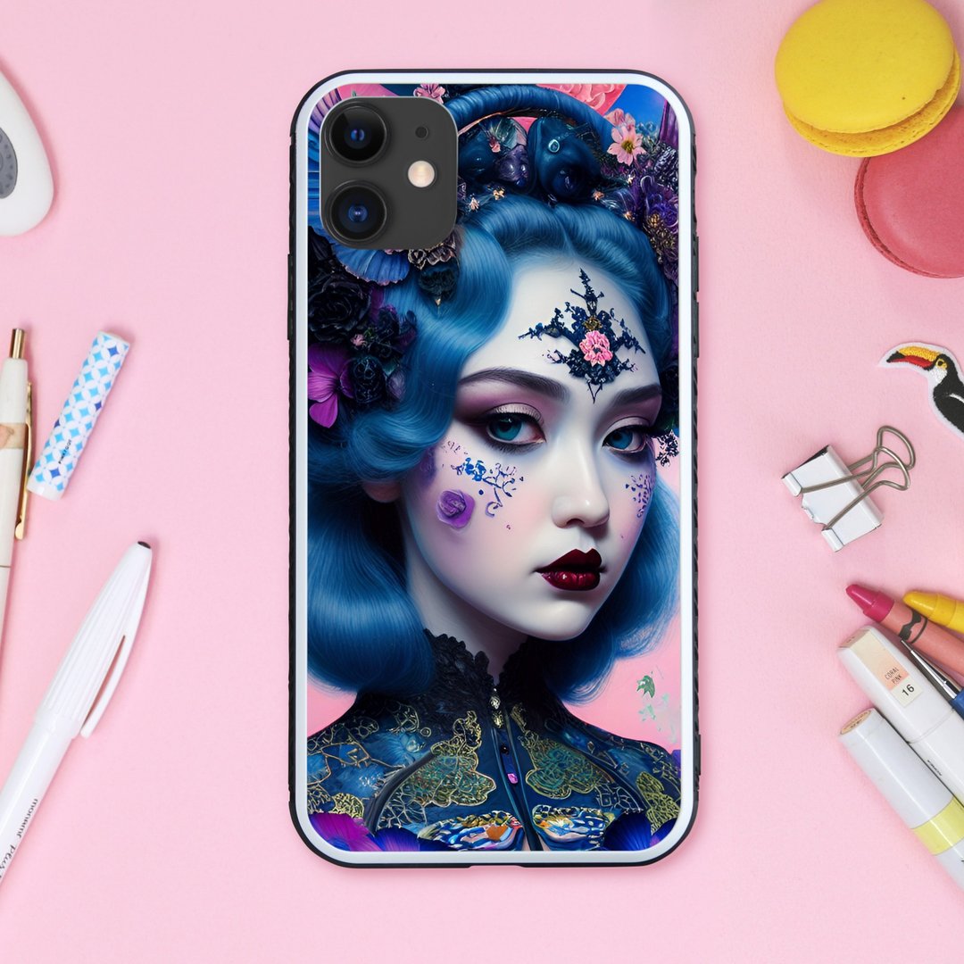 幻想、时尚、华丽装饰与服装的梦幻可爱魔女手机壳【强化玻璃处理】适用于 iPhone16 - 手机壳/手机套 - 塑料 多色