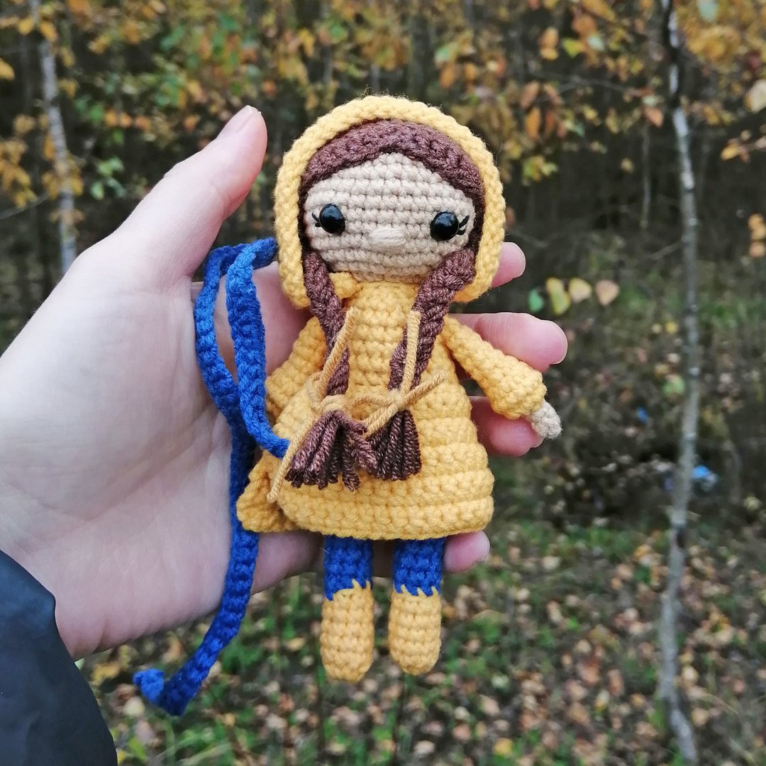 Amigurumi doll Autumn doll Room decor - 玩具/玩偶 - 棉 黄色