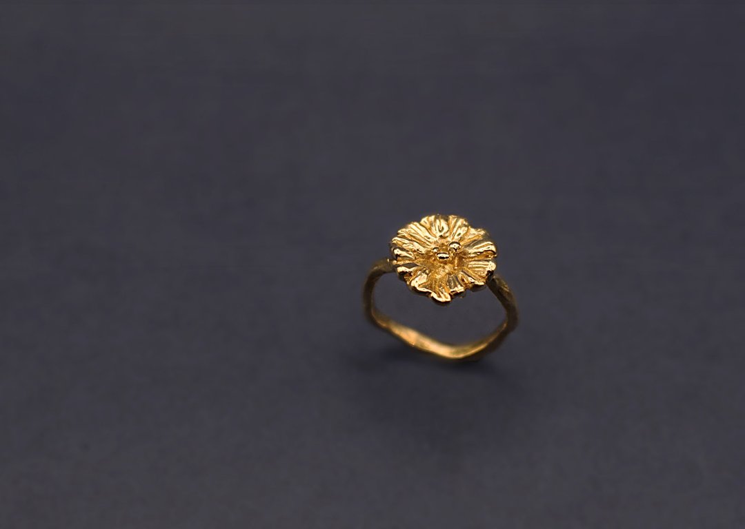 花系列-小扶桑花黄铜戒 - 戒指 - 其他金属 绿色