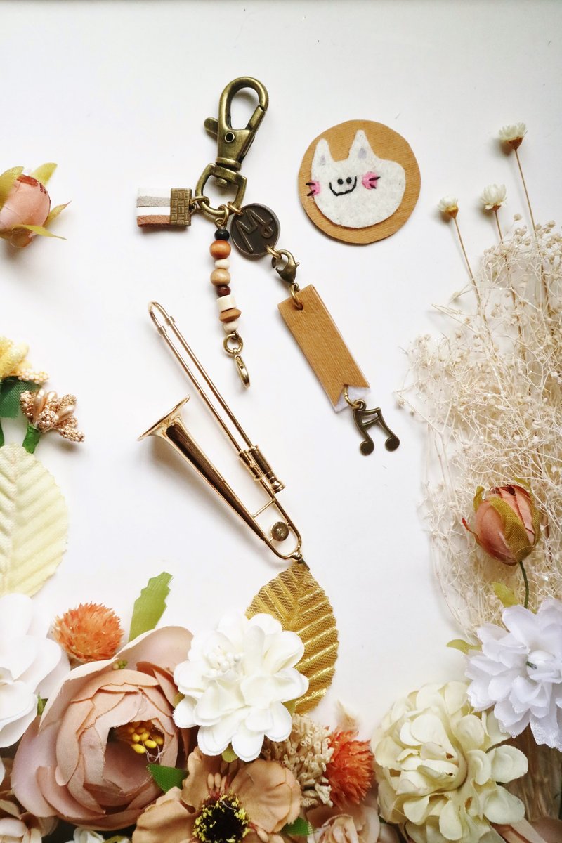 【长号】mini  Trombone 质感迷你模型吊饰 包装配件定制礼物 - 吊饰 - 其他金属 金色