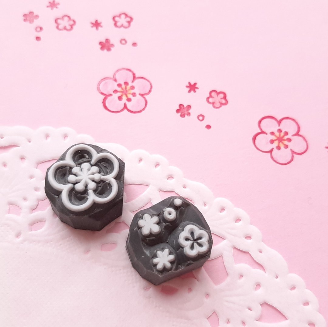 新年 梅花 橡皮擦印章组 贺年卡 新年 - 印章/印台 - 橡胶 透明