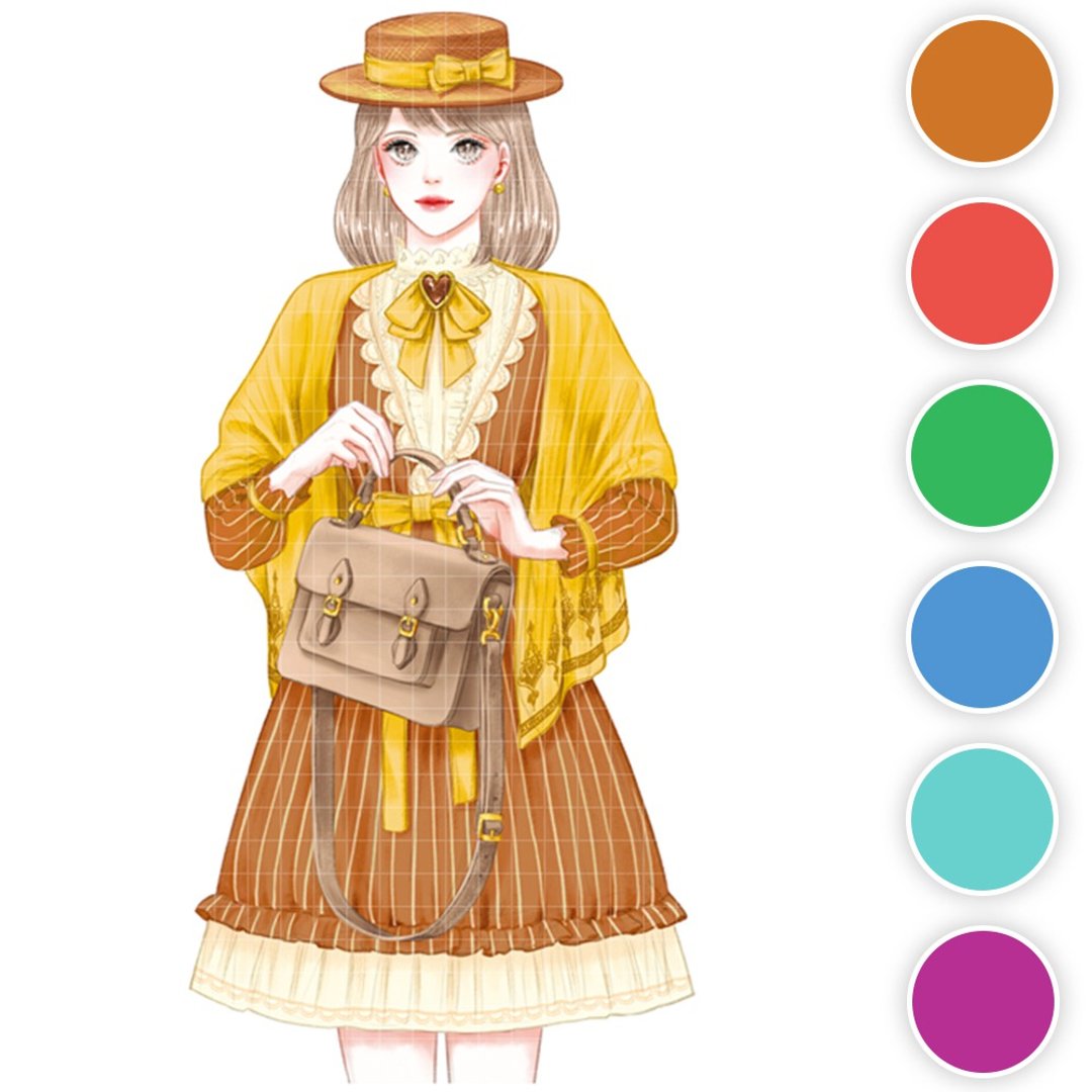 Shina (6色) 33 (honne market) 人物贴纸 浣熊女孩 黑色 - 贴纸 - 纸 