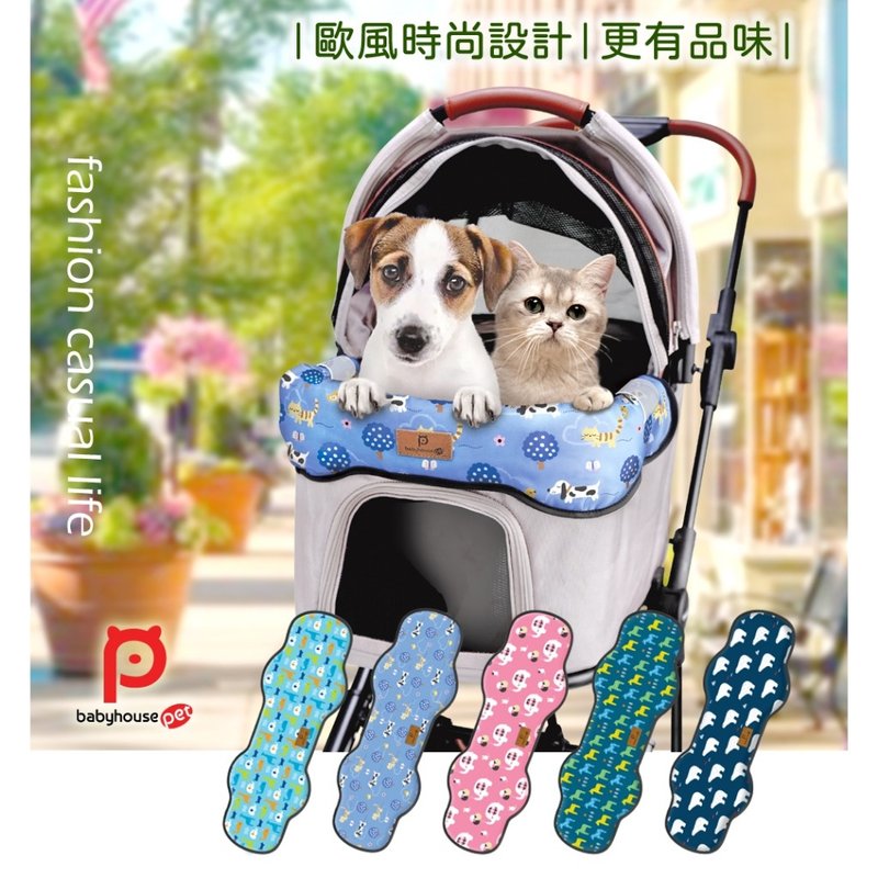 Baby House Pet 宠物推车蝴蝶防脏巾 推车防污垫 防脏边巾 - 外出包 - 聚酯纤维 蓝色
