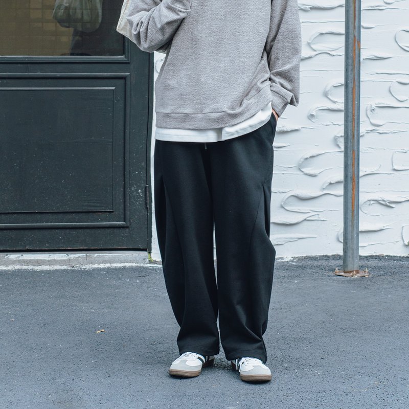 TopBasics 侧面皱褶卫裤 - 男士长裤 - 聚酯纤维 白色