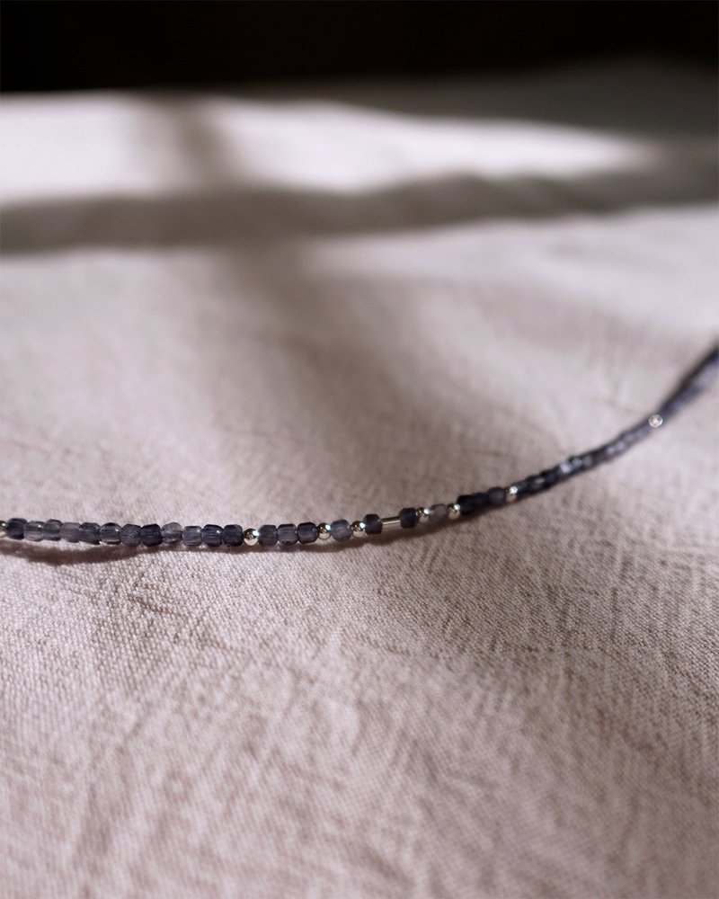 小天然石手链-堇青石 - 手链/手环 - 纯银 