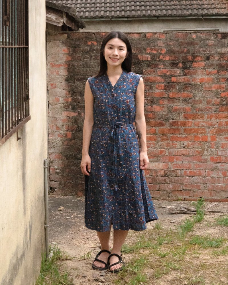 印度盖染工艺亲肤纯棉 洋装 罩衫 － 藤蔓海蓝 - 洋装/连衣裙 - 棉．麻 多色