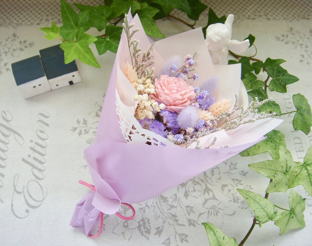 Masako  小浪漫兔尾草 干燥花束  生日礼物 - 干燥花/捧花 - 植物．花 紫色