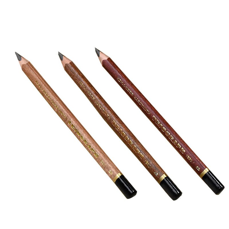 KOH-I-NOOR HARDTMUTH 光之山捷克大三角素描制图铅笔 2B/3B/6B - 铅笔/自动铅笔 - 木头 咖啡色