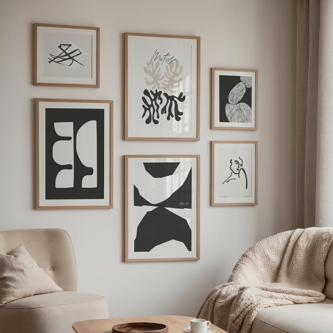 ALEX - 黑白简约风画廊墙 x6 挂画装饰 插画 海报 居家布置 - 电子手绘真人画像/绘画/插画 - 其他材质 