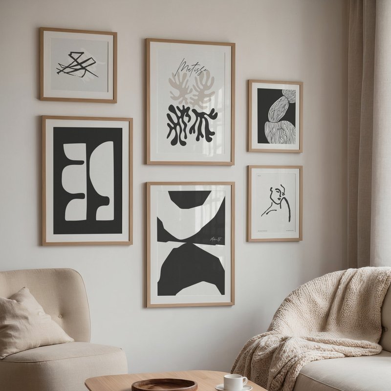 ALEX - 黑白简约风画廊墙 x6 挂画装饰 插画 海报 居家布置 - 电子手绘真人画像/绘画/插画 - 其他材质 