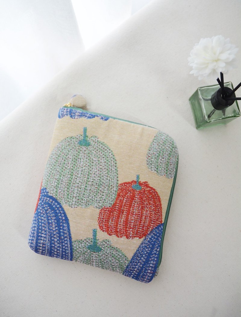 南瓜棉麻布料防水电子书保护套 客制化礼物 平板电脑包 - 平板/电脑保护壳 - 棉．麻 绿色