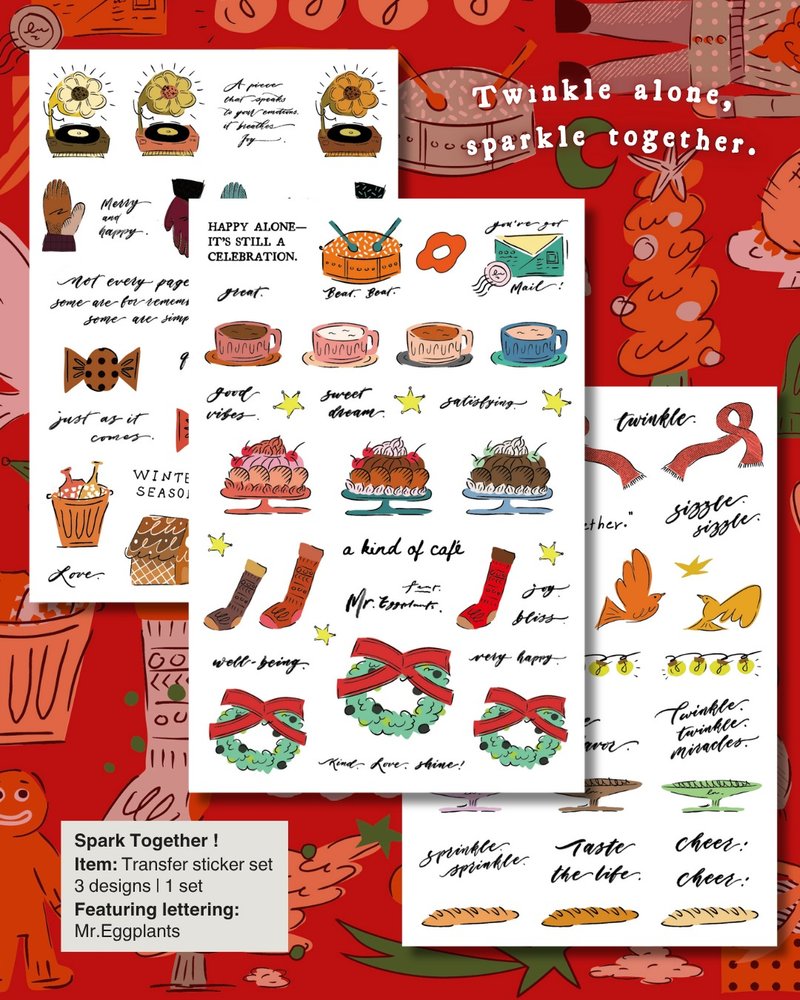 【什物】转印贴纸三入组 | Spark Together - 贴纸 - 纸 多色