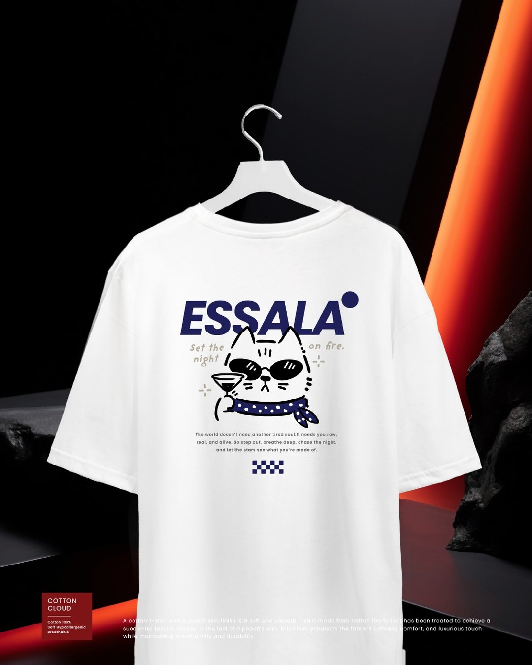 Essala 宽松版型 T-Shirt (M) - 男装上衣/T 恤 - 棉 