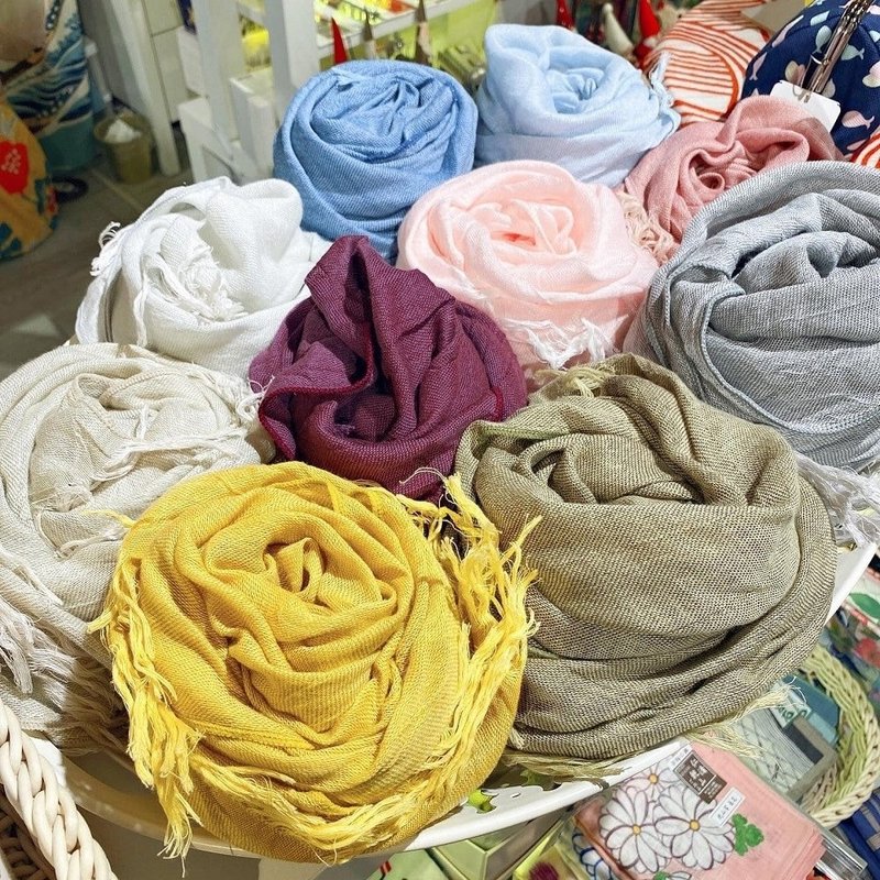 今治羽织围巾(羊毛&棉-12色) - 围巾/披肩 - 羊毛 