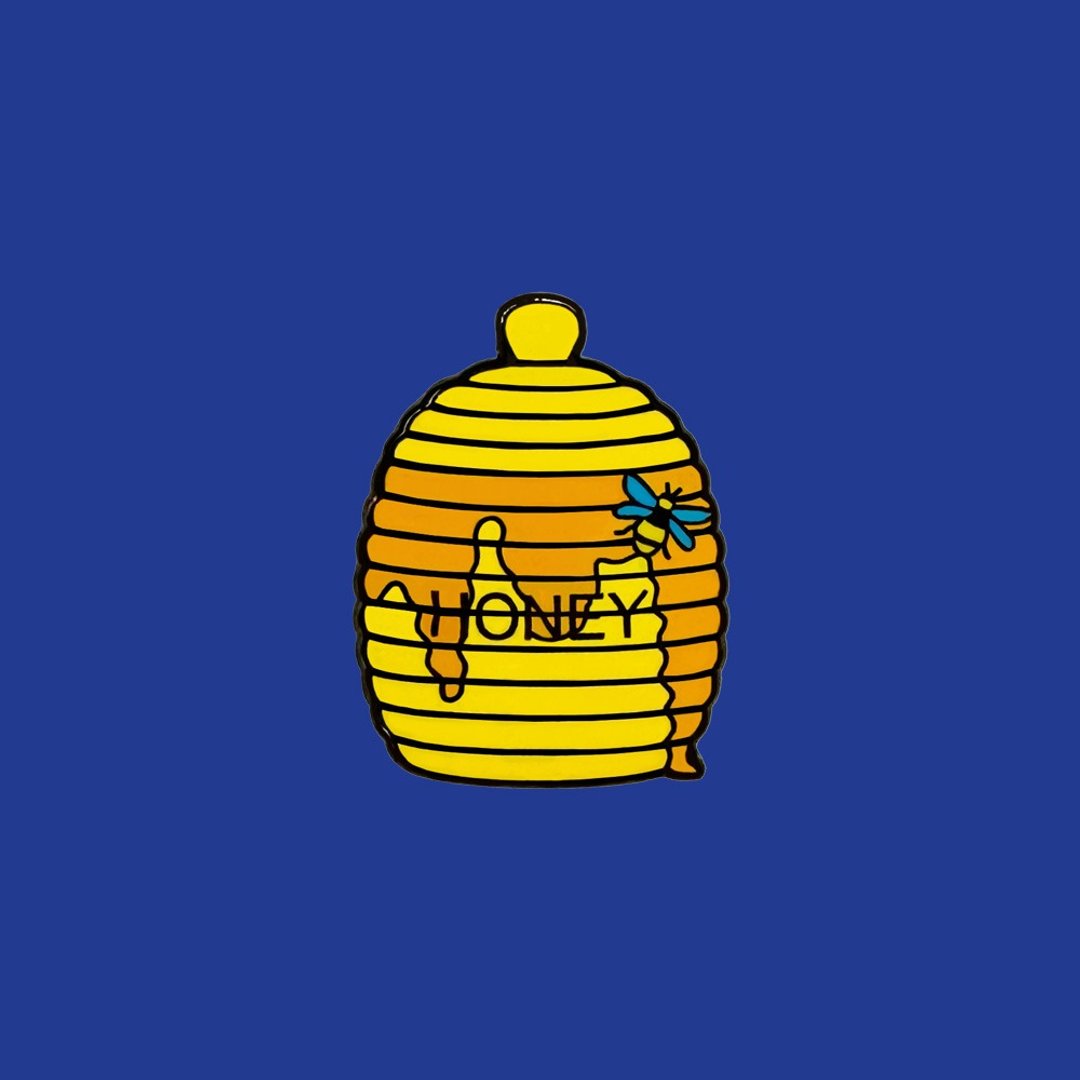 蜜蜂与B.B.S 徽章胸针 - 胸针 - 其他金属 黄色