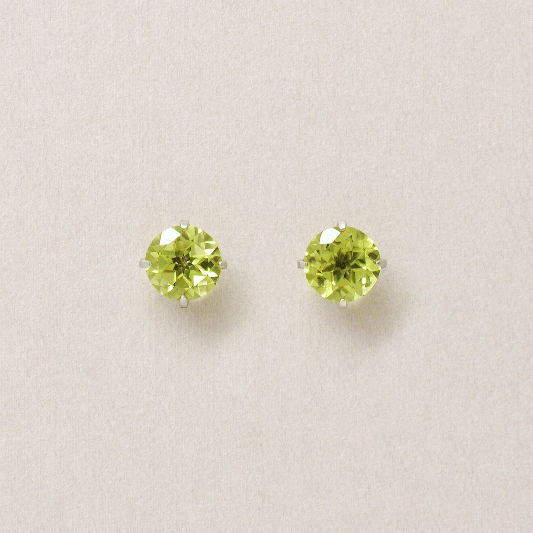 【Second Earrings】 铂金橄榄石耳环 - 耳环/耳夹 - 贵金属 