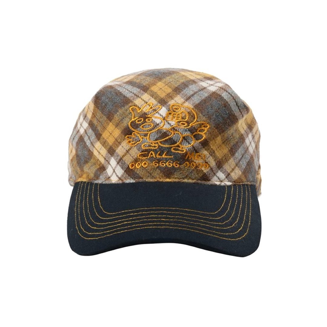 Caterpillar elf 刺绣格纹头巾帽包头帽Unisex - 帽子 - 其他材质 卡其色