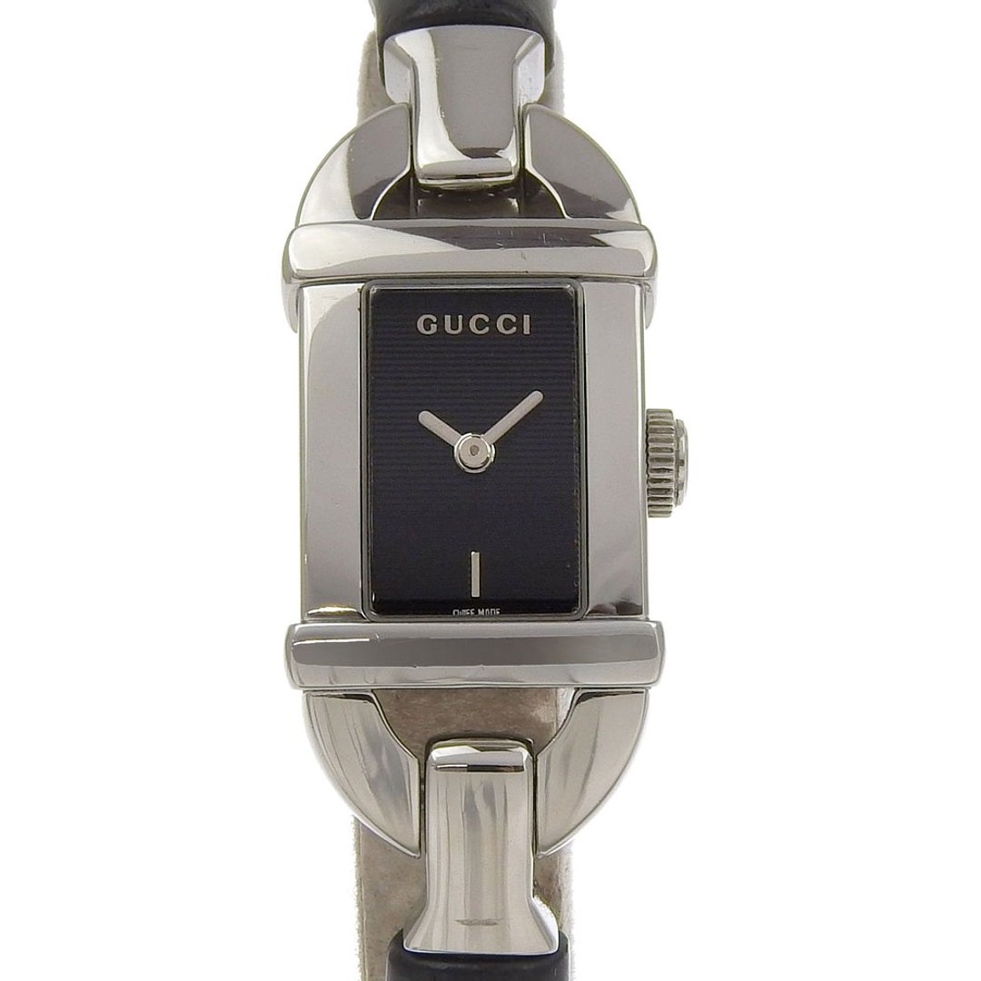 【日本直送】宝缇嘉 GUCCI 手镯表 6800L 不锈钢 x 竹节 石英 指针式显示 黑色表盘 女仕款【二手】 - 女表 - 不锈钢 黑色