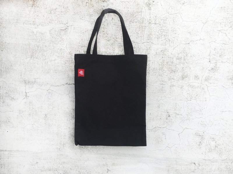 帆布轻薄手工提袋-M - 化妆包/杂物包 - 棉．麻 黑色