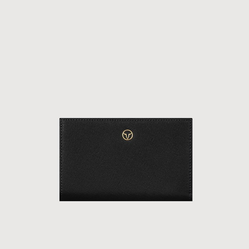 【结帐赠擦拭布乙条】伊夫 12卡两折中夹-黑色/VA136W023BK - 皮夹/钱包 - 真皮 黑色