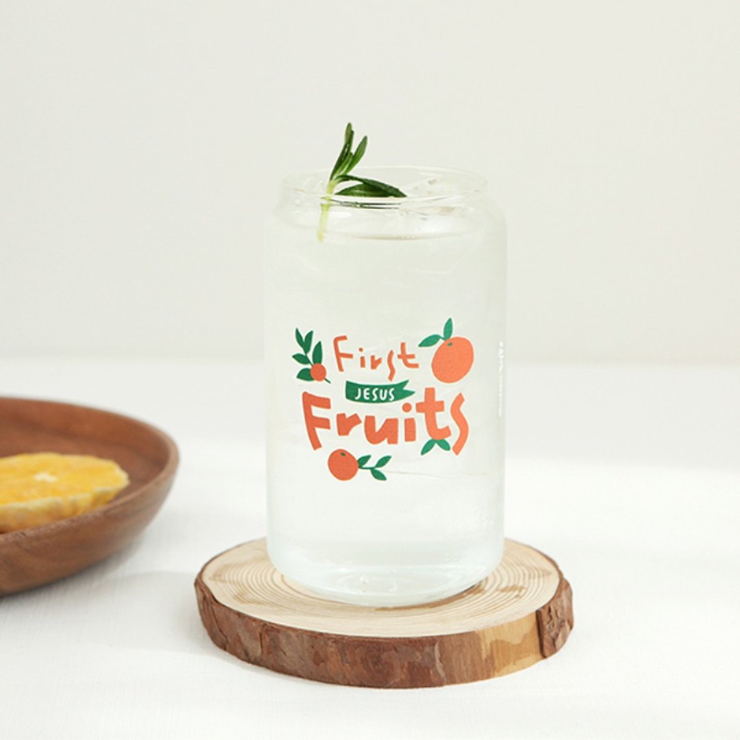 Can 造型玻璃杯 400  01.First fruits - 保温瓶/保温杯 - 陶 白色