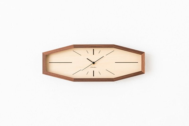LINEAR CLOCK 线条八角形时钟 - 时钟/闹钟 - 木头 