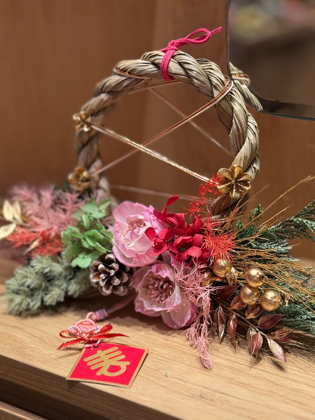 2026新品/全台独家/牡丹花注连绳/日式注连绳/香氛注连绳 - 干燥花/捧花 - 植物．花 
