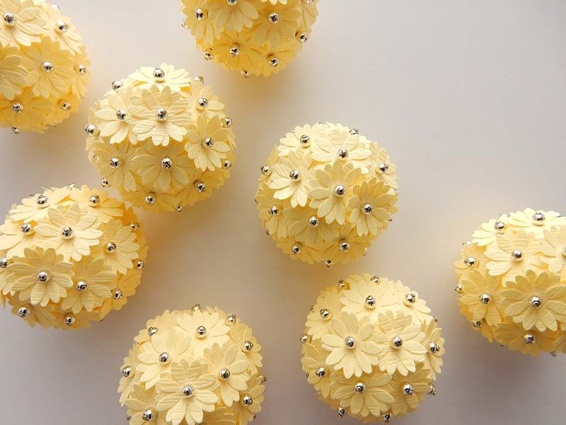 绣球花系列-磁铁-鹅黄色 - 冰箱贴/磁贴 - 纸 黄色